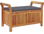 vidaXL Garten-Truhenbank, Dunkelgrau, Holz, 1-Sitzer, Rechteckig, 91x60x50 cm,