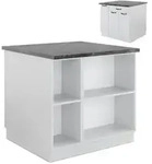 Vicco K&uuml;cheninsel, Wei&szlig;, Wei&szlig;, Holzwerkstoff, Rechteckig, 90x82x81.6 cm,...