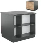 Vicco K&uuml;cheninsel, Honigeiche, Anthrazit, Holzwerkstoff, Rechteckig, 90x82x60 cm,