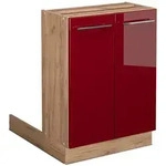 Vicco K&uuml;cheninsel, Bordeaux, Honigeiche, Holzwerkstoff, Rechteckig, 60x82x30...