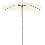 Outsunny Sonnenschirm,, Wei&szlig;, Holz, 250x250 cm, Sonnen- & Sichtschutz, Sonnenschirme