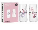 Ritzenhoff Longdrinkglas Sommersonett, Lila, Rot, Pink, Glas, 2-teilig, 614 ml, Fsc,