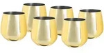 Echtwerk Gl&auml;serset, Gold, Metall, 6-teilig, 500 ml, 9.6 cm, Essen & Trinken,