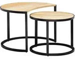 Mid.you Couchtischset, Hellbraun, Holz, 2-teilig, Mangoholz, massiv, rund,...