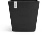 Ecopots Blumentopf, Dunkelgrau, Kunststoff, Beton Optik, Quadratisch, 44.4 cm,