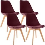 CLP Stuhl, Bordeaux, Holz, 49x83x50 cm, Esszimmer, St&uuml;hle, Esszimmerst&uuml;hle,
