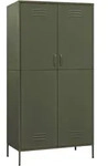 vidaXL Kleiderschrank, Olivgr&uuml;n, Metall, 4 F&auml;cher, Rechteckig, 90x180x50 cm,
