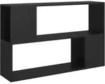 vidaXL B&uuml;cherregal, Schwarz, Holz, Strukturbuche, 2 F&auml;cher, Rechteckig,...