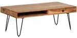 Mid.you Couchtisch, Akazie, Holz, Akazie, massiv, 2 Schublade(n) Schubladen,