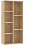 vidaXL B&uuml;cherregal, Sonoma Eiche, Holz, Strukturbuche, 7 F&auml;cher, Rechteckig,