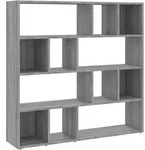 vidaXL B&uuml;cherregal/Raumteiler, Grau, Holz, Rechteckig, 105x102x24 cm, Wohnzimmer,