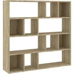 vidaXL B&uuml;cherregal/Raumteiler, Sonoma Eiche, Holz, Rechteckig, 105x102x24 cm,