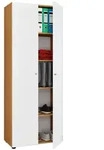 Mid.you Mehrzweckschrank Vandol, Braun, Wei&szlig;, Buche, Kunststoff, 4 F&auml;cher, 178 cm,