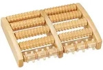 Relaxdays Fussmassageroller, Hellbraun, Holz, 27x5x20 cm, Freizeit, Wellness,
