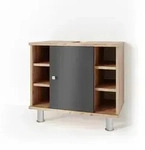 Vicco Waschbeckenunterschrank, Anthrazit, Honigeiche, Holzwerkstoff, 7 F&auml;cher,
