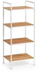 Zeller Present Standregal, Natur, Wei&szlig;, Holz, Metall, Bambus, 39x95x33 cm,