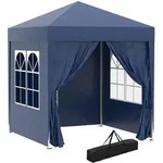 Outsunny Faltpavillon,, Blau, Metall, 200x240x200 cm, Sonnen- & Sichtschutz,