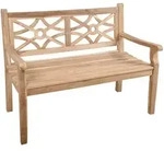 Gardenson Gartenbank, Braun, Holz, Teakholz, vollmassiv, 2-Sitzer, 120x92x64 cm,