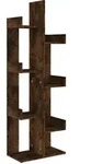 vidaXL B&uuml;cherregal, Dunkelbraun, Holz, Strukturbuche, 8 F&auml;cher, Rechteckig,