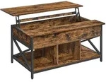 Mid.you Couchtisch, Schwarz, Dunkelbraun, Metall, Holzwerkstoff, rechteckig, eckig,