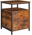 Boxxx Nachttisch, Braun, Schwarz, Holzwerkstoff, Vintage, 2 Schublade(n) Schubladen,