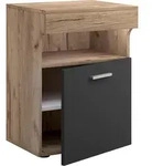 Mid.you Nachtschrank, Anthrazit, Honigeiche, Kunststoff, 45x61x39 cm, Schlafzimmer,