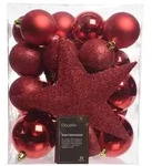 Christbaumkugel-Set, Rot, Kunststoff, 33-teilig, 6 cm Schubladen, 8.00x8.00x8.00 cm,