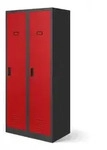 Jan Nowak Umkleideschrank, Rot, Anthrazit, Metall, 80x180x50 cm, Garderobe,