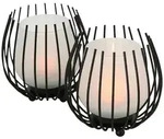 Boltze Home Teelichthalter-Set Skandi Love, Schwarz, Metall, Glas, 2-teilig, 12...