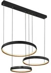 Globo Led-H&auml;ngeleuchte Halli, Opal, Schwarz, Gold, Metall, Kunststoff, F,