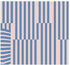 Komar Vliestapete, Blau, Rosa, Weiß, Streifen, 300x280 cm, Fsc, Tapeten Shop,