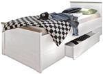 Carryhome Stauraumbett, Wei&szlig;, Tr&uuml;ffeleiche, Holzwerkstoff, 1 Schublade(n)