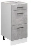 Vicco K&uuml;chenunterschrank, Hellgrau, Wei&szlig;, Holzwerkstoff, 3 F&auml;cher, 3...
