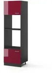 Vicco Mikrowellenschrank, Rot, Anthrazit, Holzwerkstoff, 4 F&auml;cher, Rechteckig,