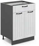 Vicco K&uuml;chenunterschrank, Wei&szlig;, Anthrazit, Holzwerkstoff, 1 F&auml;cher, 1...