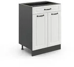 Vicco K&uuml;chenunterschrank, Wei&szlig;, Anthrazit, Holzwerkstoff, 1 F&auml;cher, 1 Schubladen,