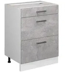 Vicco K&uuml;chenunterschrank, Hellgrau, Wei&szlig;, Holzwerkstoff, 3 F&auml;cher, 3...