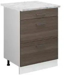 Vicco K&uuml;chenunterschrank, Grau, Wei&szlig;, Holzwerkstoff, 3 F&auml;cher, 3 Schubladen,
