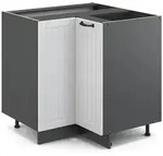 Vicco Eckunterschrank, Wei&szlig;, Anthrazit, Holzwerkstoff, 1 F&auml;cher, Formgebogen,