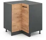 Vicco Eckunterschrank, Honigeiche, Anthrazit, Holzwerkstoff, 1 F&auml;cher, Rechteckig,