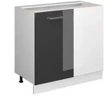 Vicco Eckunterschrank, Schwarz Hochglanz, Wei&szlig;, Holzwerkstoff, 1 F&auml;cher,