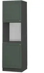 Vicco Herdumbauschrank, Gr&uuml;n, Anthrazit, Holzwerkstoff, 2 F&auml;cher, Rechteckig,