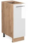 Vicco Apothekerschrank, Wei&szlig; Hochglanz, Honigeiche, Holzwerkstoff, 2 F&auml;cher, 1