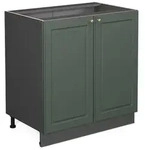Vicco K&uuml;chenunterschrank, Gr&uuml;n, Anthrazit, Holzwerkstoff, 1 F&auml;cher, 1...