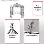 MCW Pergola, Rot, Braun, Metall, 296x330x293 cm, Sonnen- & Sichtschutz, Pavillons &