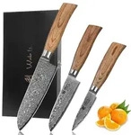 Wakoli Messerset, Braun, Metall, Nachbildung,Eiche, Kochen, K&uuml;chenmesser, Messersets