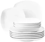Seltmann Weiden Tafelservice, Wei&szlig;, Keramik, 12-teilig, Rechteckig, 2x2x2 cm, Essen