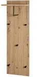 Garderobenpaneel, Schwarz, Eiche, Metall, Holzwerkstoff, 30x100x20 cm,