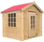 Timbela Kinderspielhaus, Beige, Holz, 114x121x111 cm, Outdoor Spielzeug,...