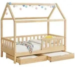 Juskys Kinderbett, Natur, Holz, 90x200 cm, Kinder- & Jugendzimmer, Kinderm&ouml;bel,